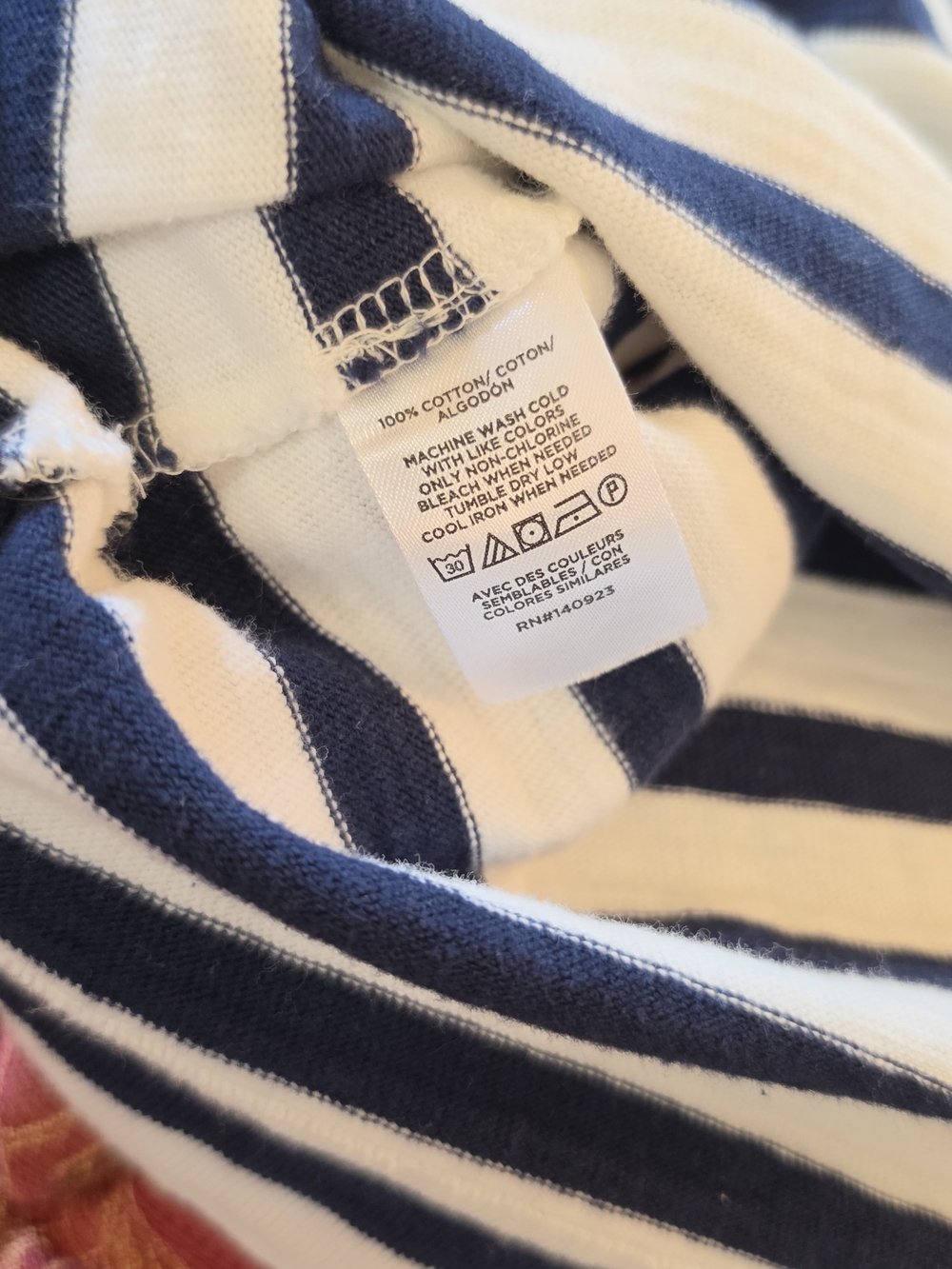 LOFT Navy 100% Cot White Striped Short Sleeve Boatneck Top with Shoulder Buttons - Picture 8 of 8